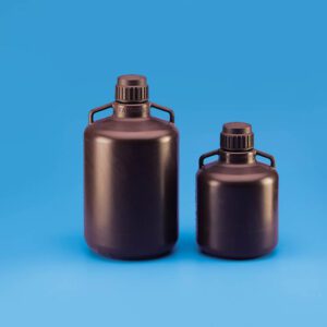 Narrow Mouth Round Amber Carboy, HDPE with Amber PP closure