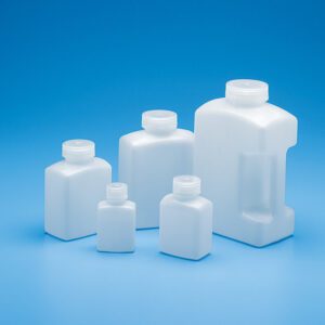 Wide Mouth Rectangular Bottle, HDPE, with PP closure