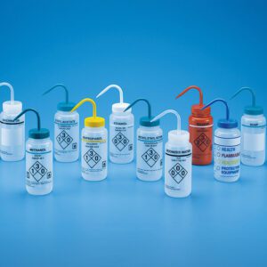 Safety Labelled Self Venting Wide Mouth Wash Bottle, LDPE