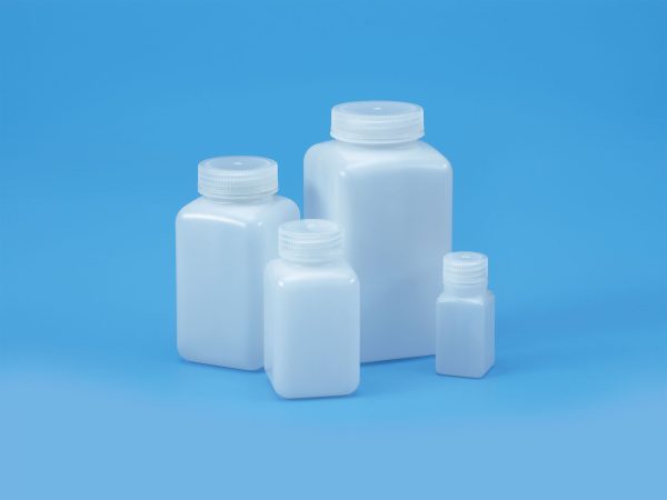 Wide Mouth Square Bottle, HDPE with PP Closure