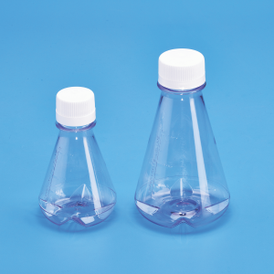 Sterile Erlenmeyer Cell Culture Flask, PC, Baffled Base with Non-Vented HDPE closure
